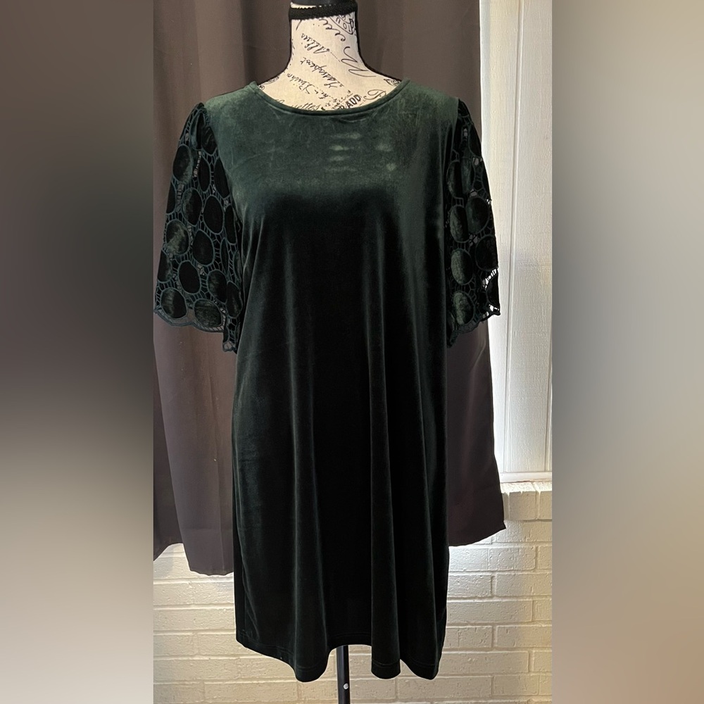 Umgee Dark Green Velvet Mini Dress